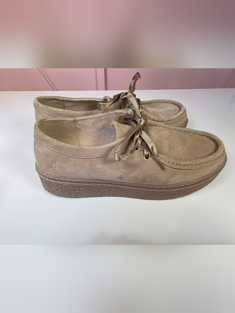 Hush Puppies Suede Moc Toe Lace Up Shoes Size 8